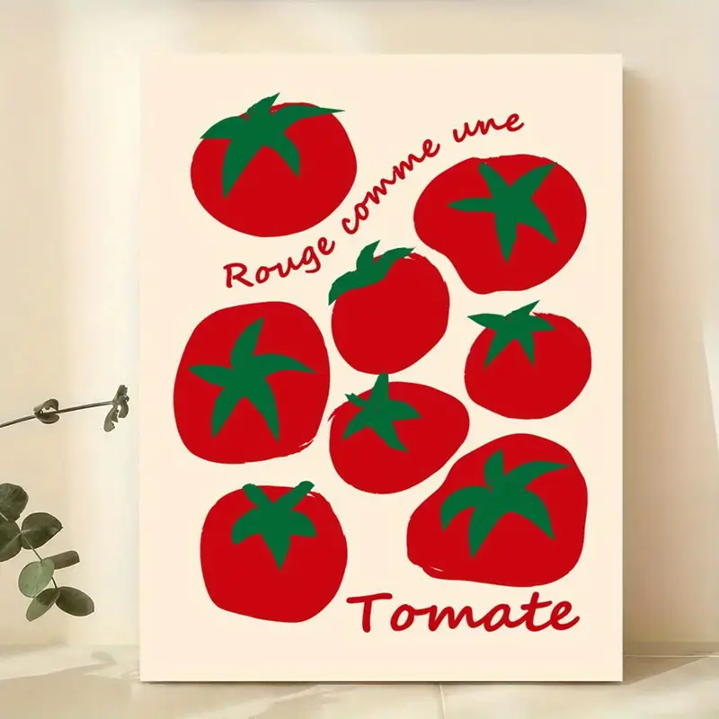 Home Decor Kitchen - Modern Colorful Red Tomatoes Wall Art