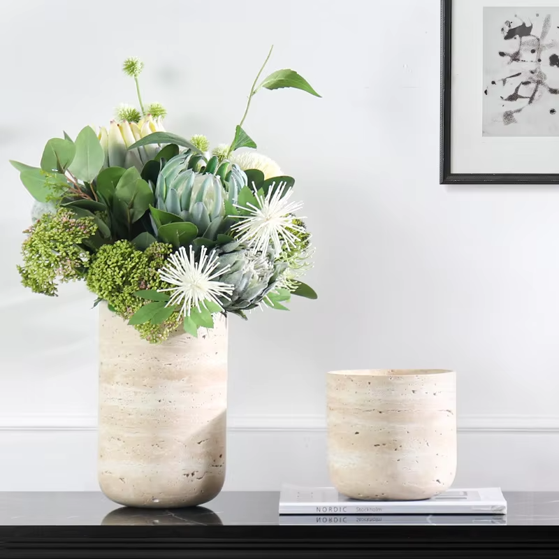 Home Decor Flowers - Customized Natural Marble Vase Novelty &