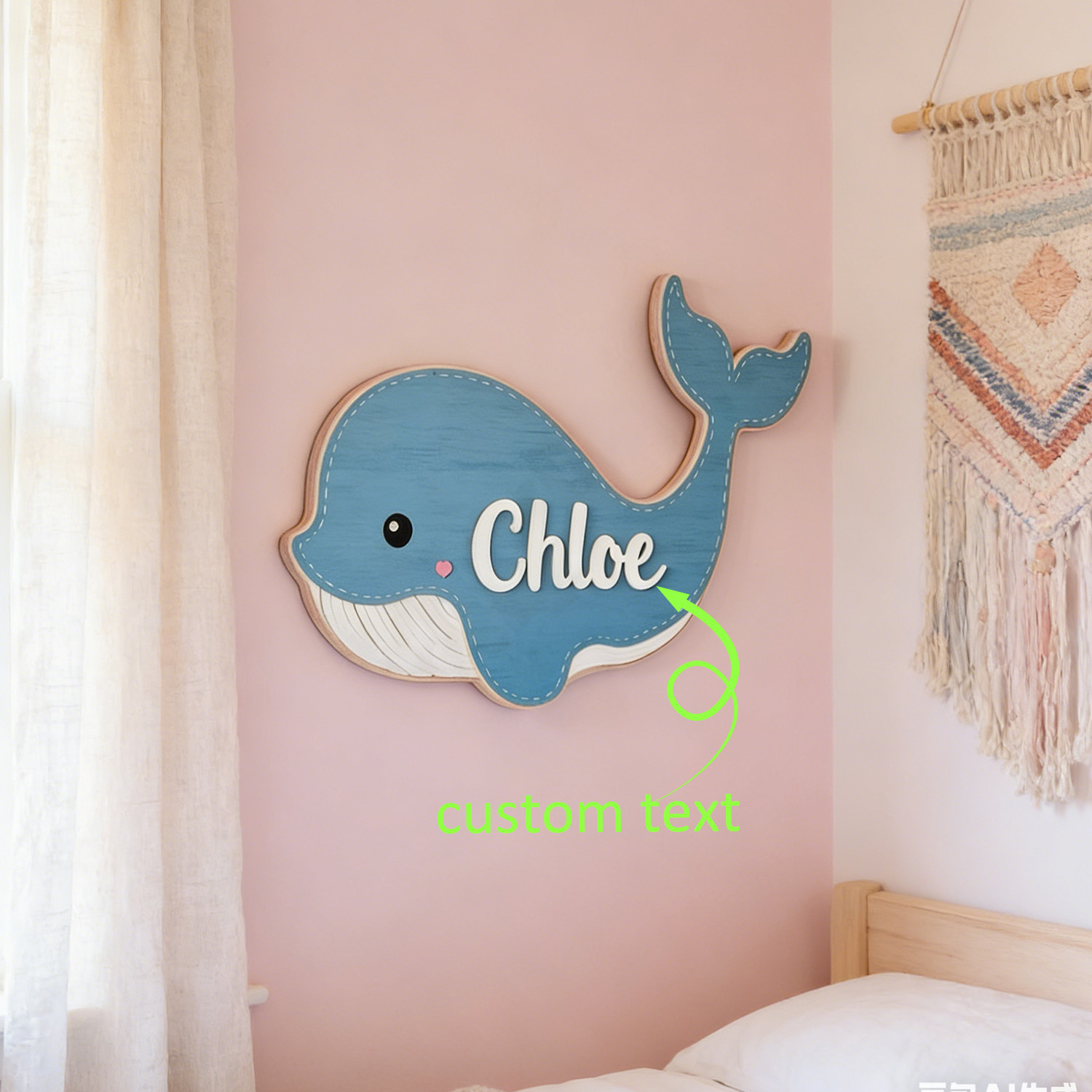 Home Decor For Wedding - 1pc Wooden Plaque with Customizable Name,