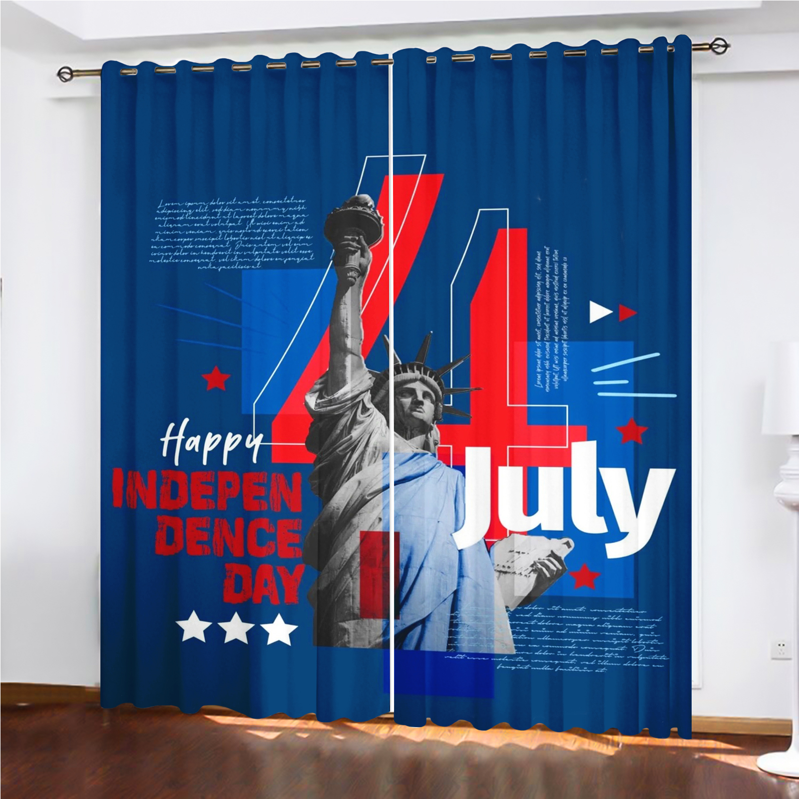 Home Decor Curtains - America 250th Anniversary Curtains, Flag Print