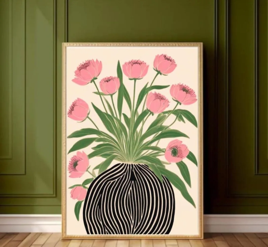 Home Decor Unique Items - A Frameless Floral Poster,Matisse Wall Art,Pastel
