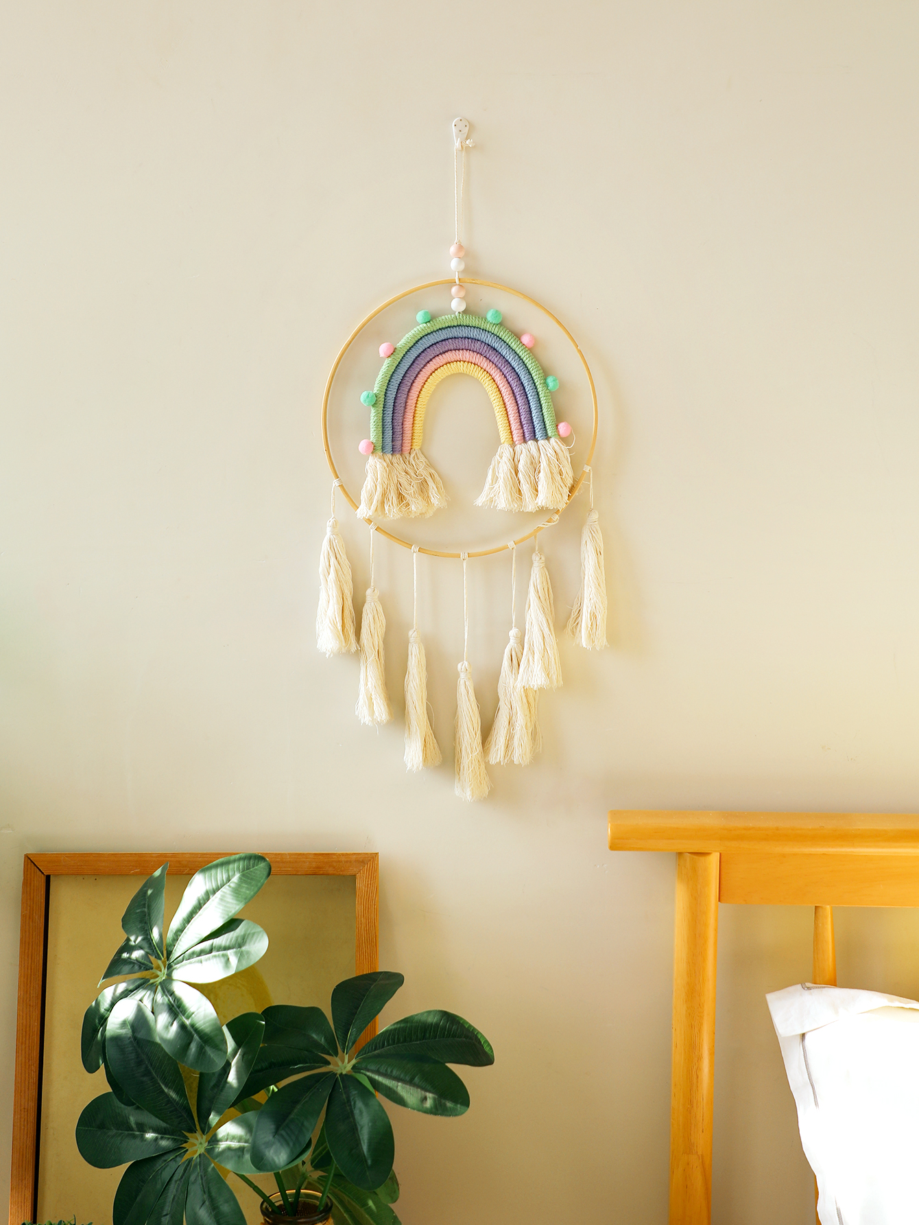 Home Decor Y2K - Macrame Tapestry Wall Hanging Decor Rainbow