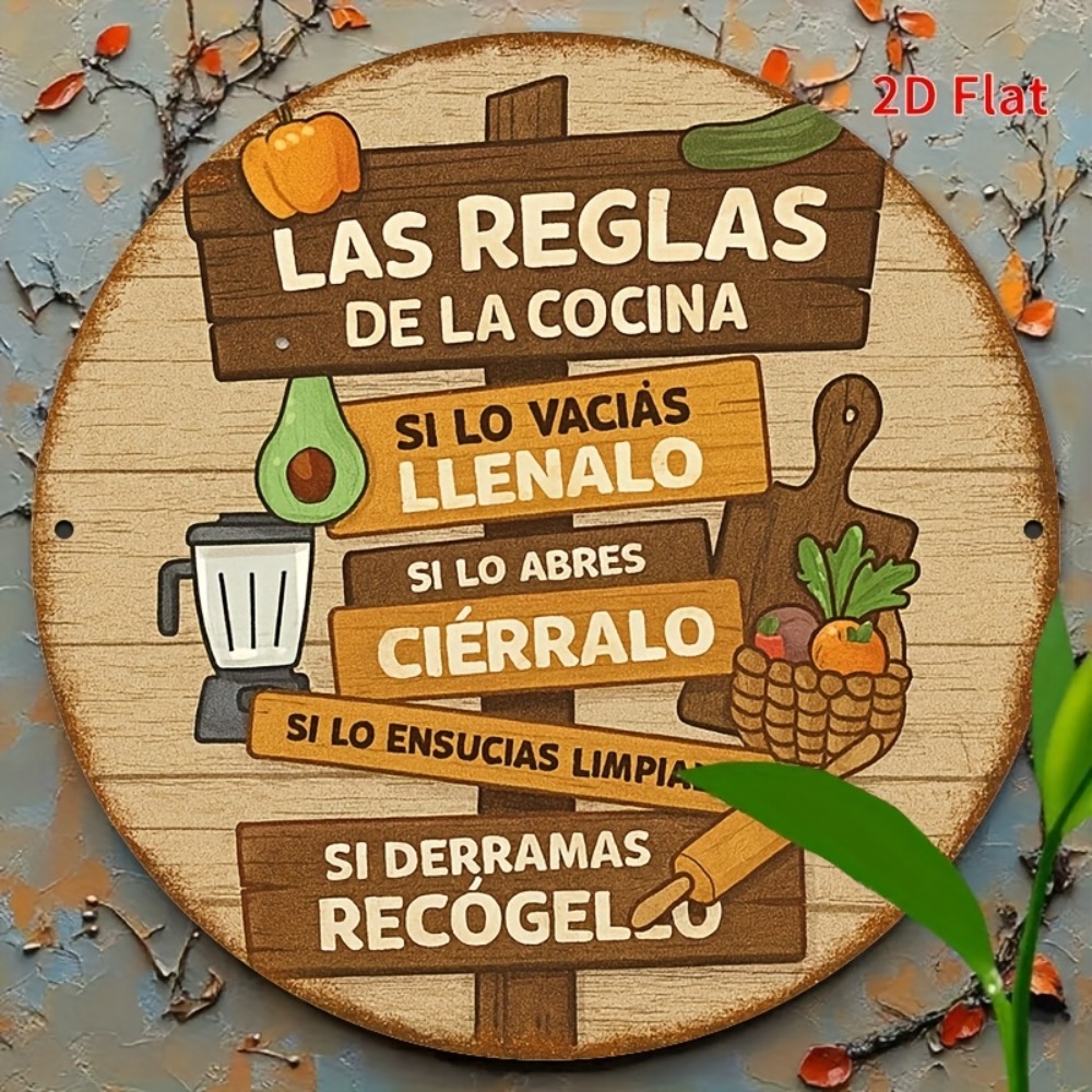 Home Decor Kitchen - Rustic Farmhouse Dual Language Kitchen Rule