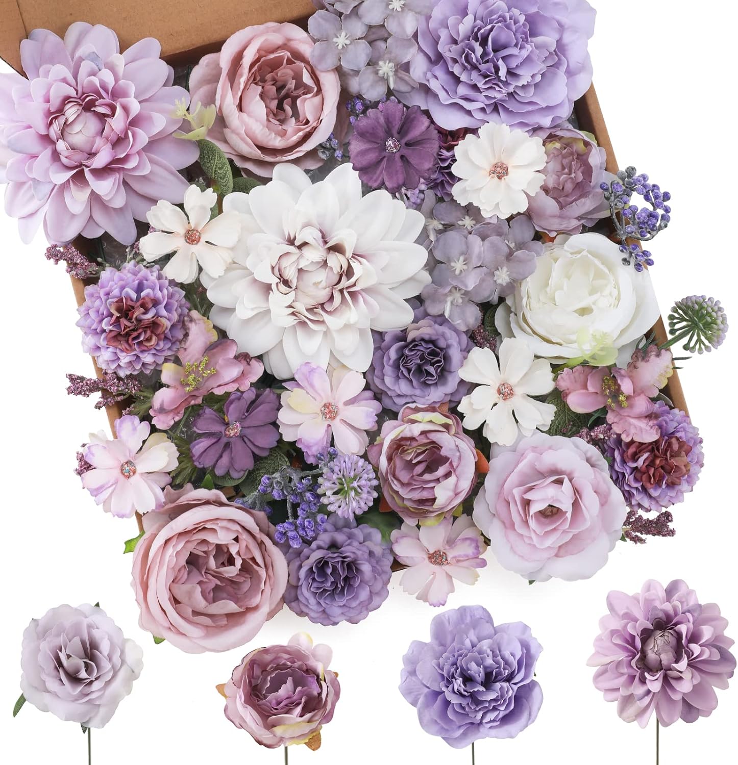 Home Decor Flowers - Floweroyal Artificial Flowers Combo Purple Flowers