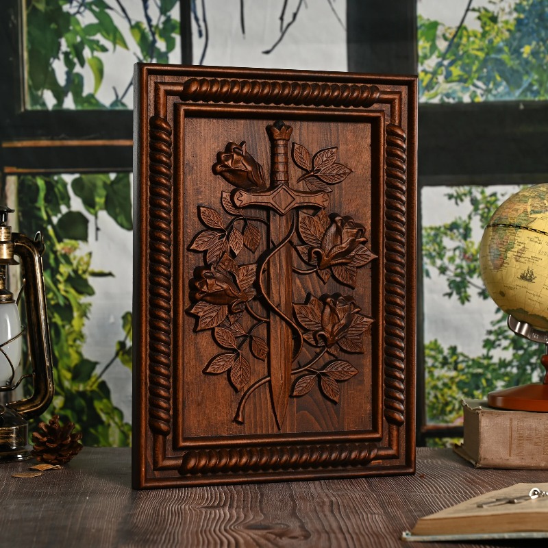 Vintage Solid Wood Carved Rose - Home Decor Living recension och pris