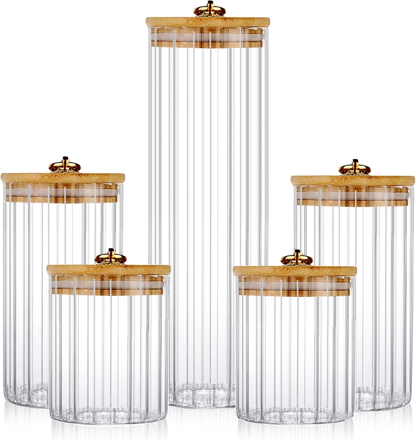 Glass Storage Jars Set of 5, D - Home Decor Kitchen recension och pris