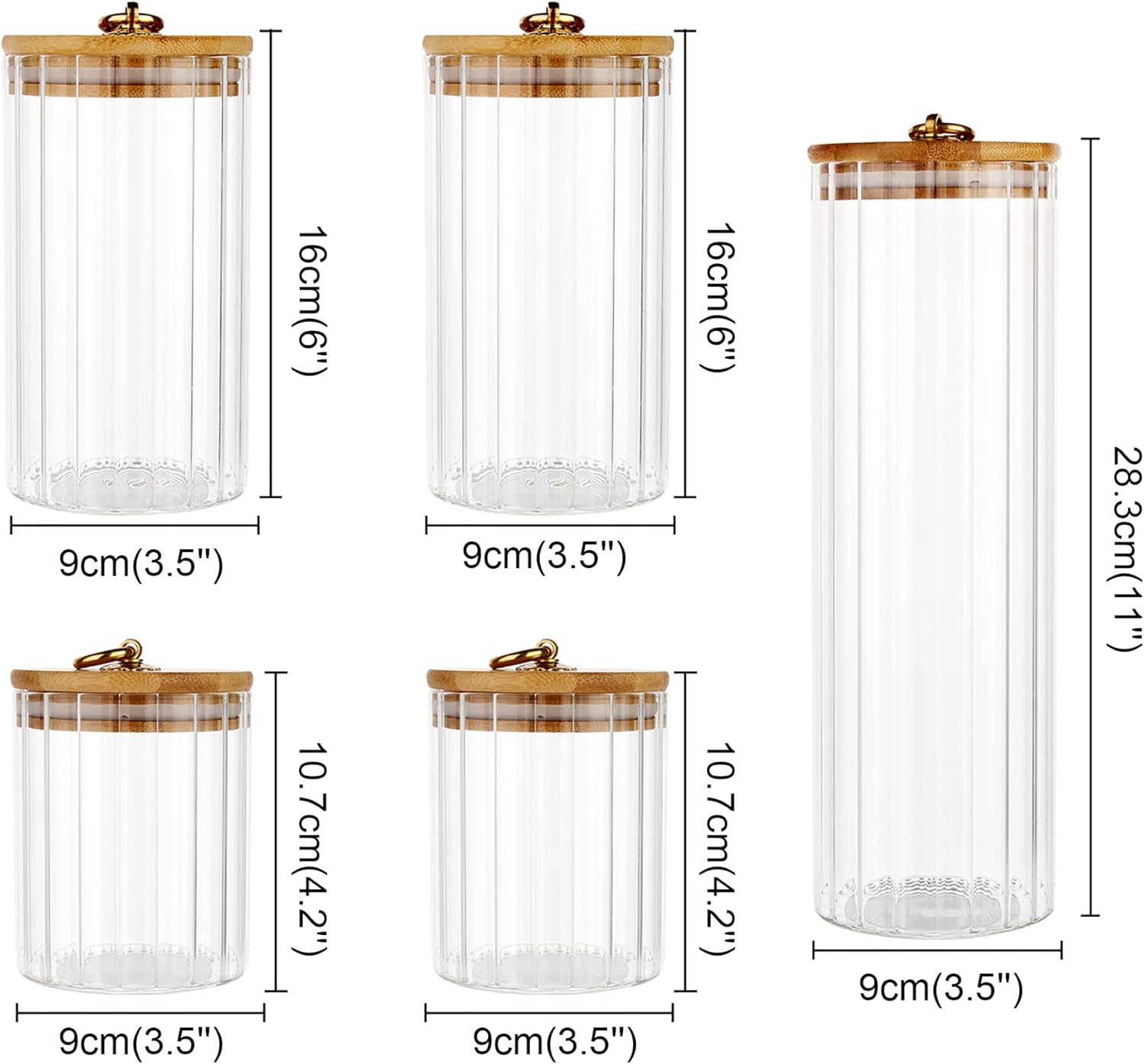 Glass Storage Jars Set of 5, D - Home Decor Kitchen recension och pris