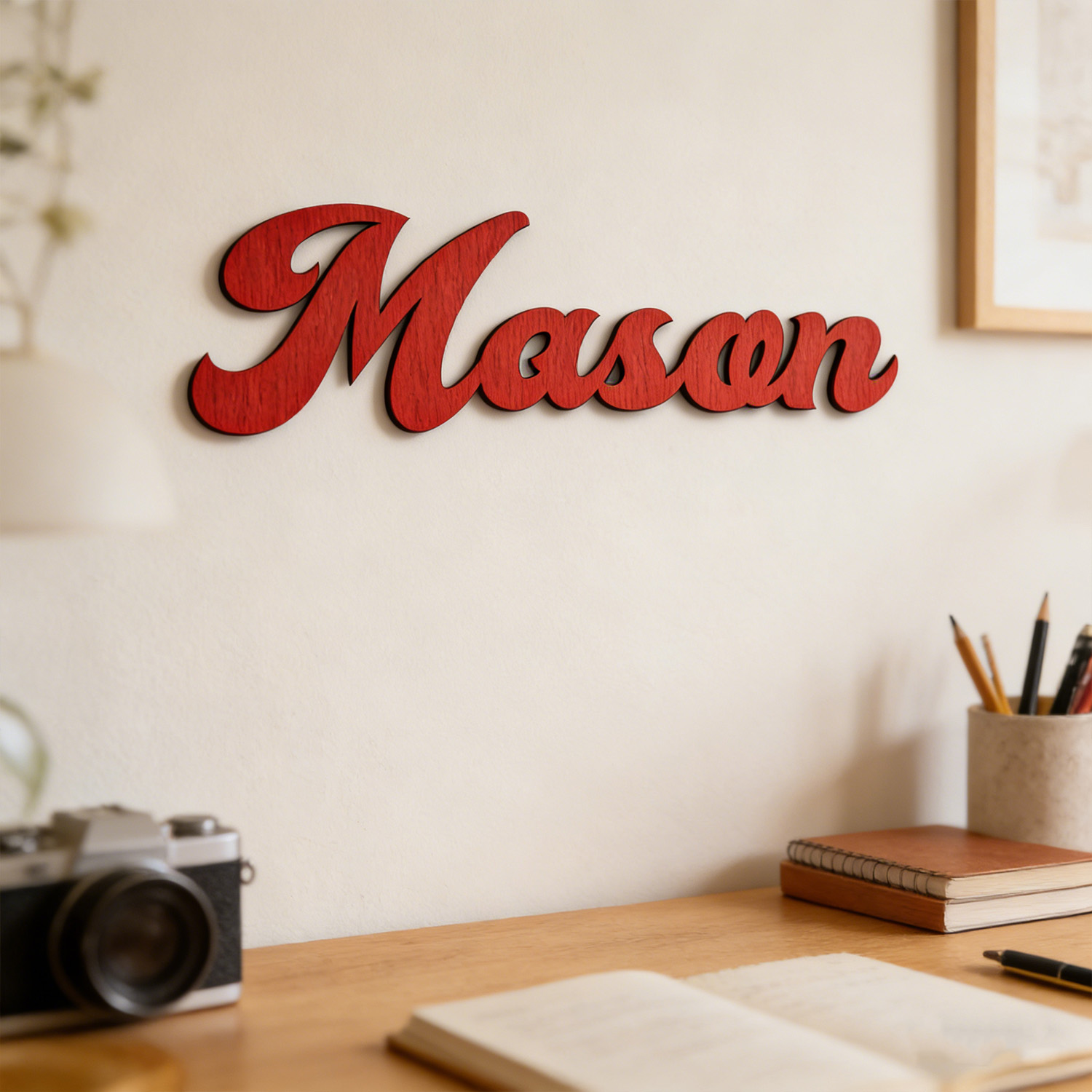 1pc Customized wooden wall nam - Home Decor For Wedding recension och pris
