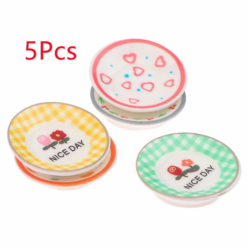 5Pcs 1/12 Dollhouse Mini Plate - Home Decor Kitchen recension och pris