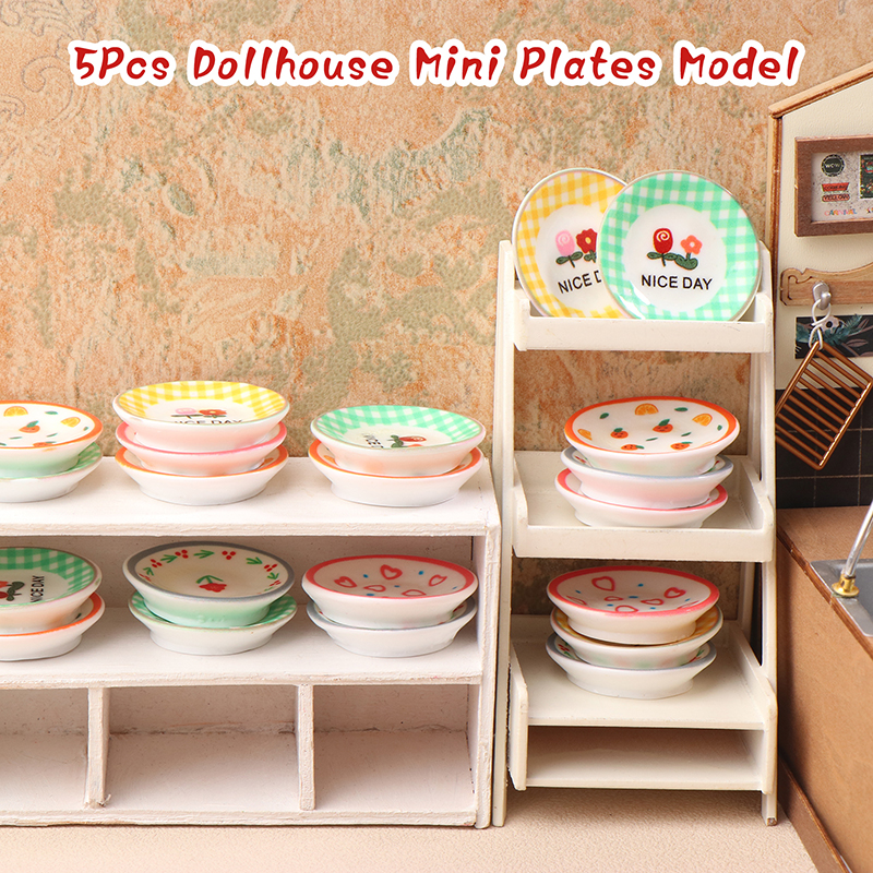 5Pcs 1/12 Dollhouse Mini Plate - Home Decor Kitchen recension och pris