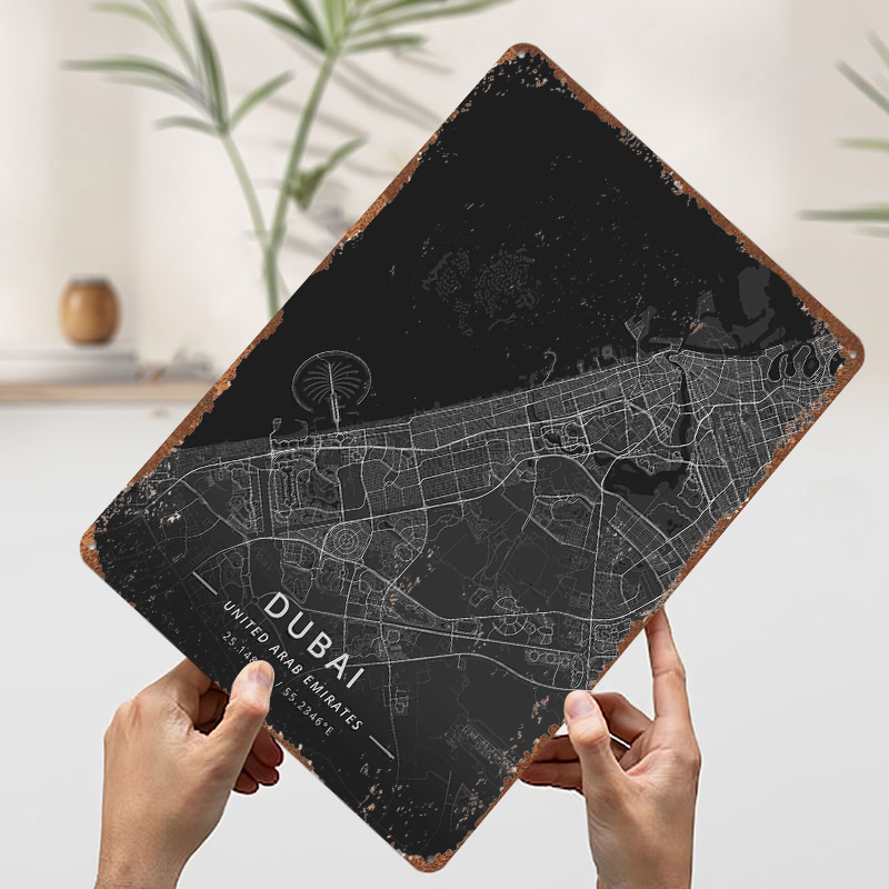 Dubai UAE Tin Sign Wall Art Po - Home Decor Uae recension och pris