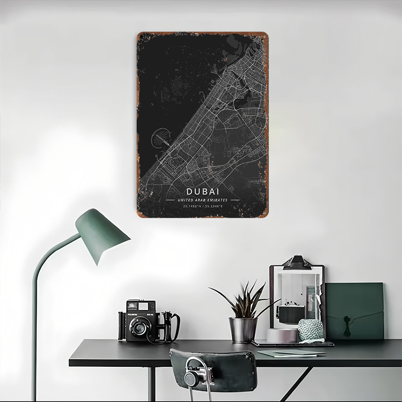 Dubai UAE Tin Sign Wall Art Po - Home Decor Uae recension och pris