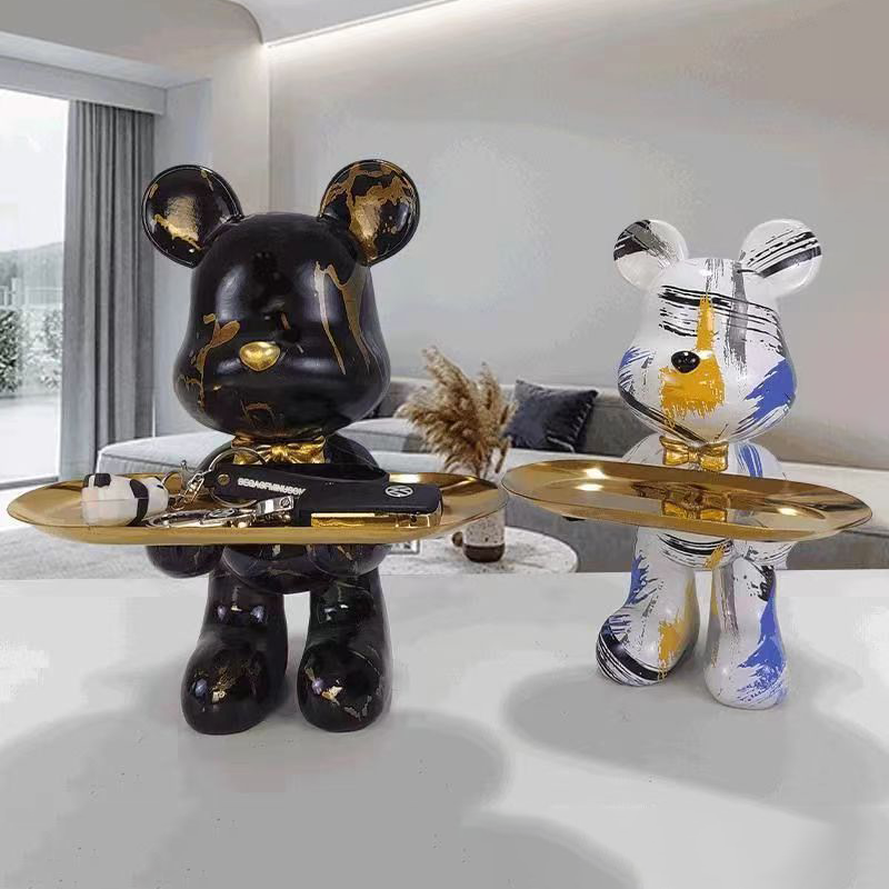 29cm Graffiti Bear Figurine Ho - Home Decor Y2K recension och pris