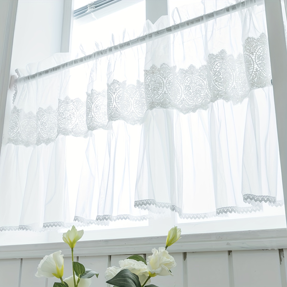 1Pc, French Pastoral Style Whi - Home Decor Curtains recension och pris