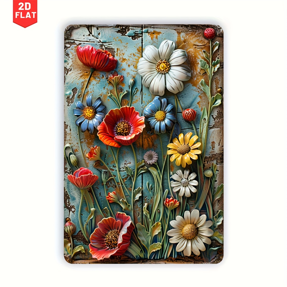 [2D Flat] Vintage Daisy Metal  - Home Decor Unique Items recension och pris