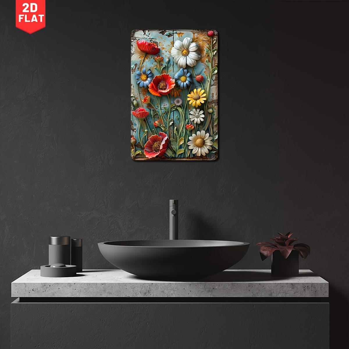 [2D Flat] Vintage Daisy Metal  - Home Decor Unique Items recension och pris
