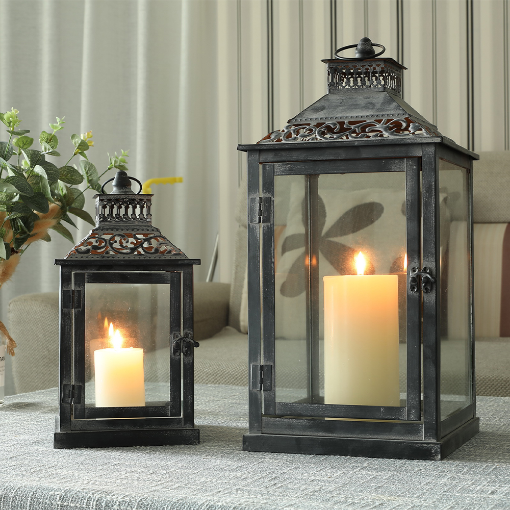 Set of Two Antique Grey Metal  - Home Decor For Wedding recension och pris