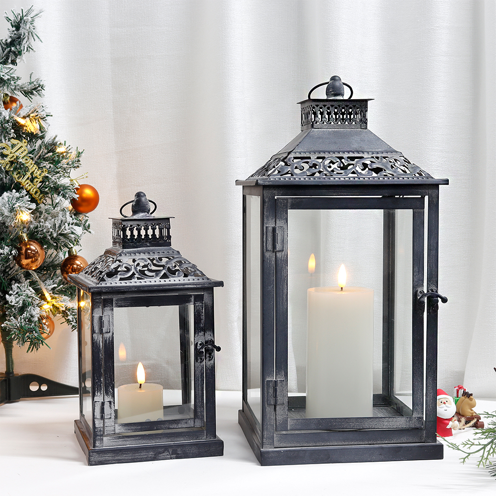 Set of Two Antique Grey Metal  - Home Decor For Wedding recension och pris