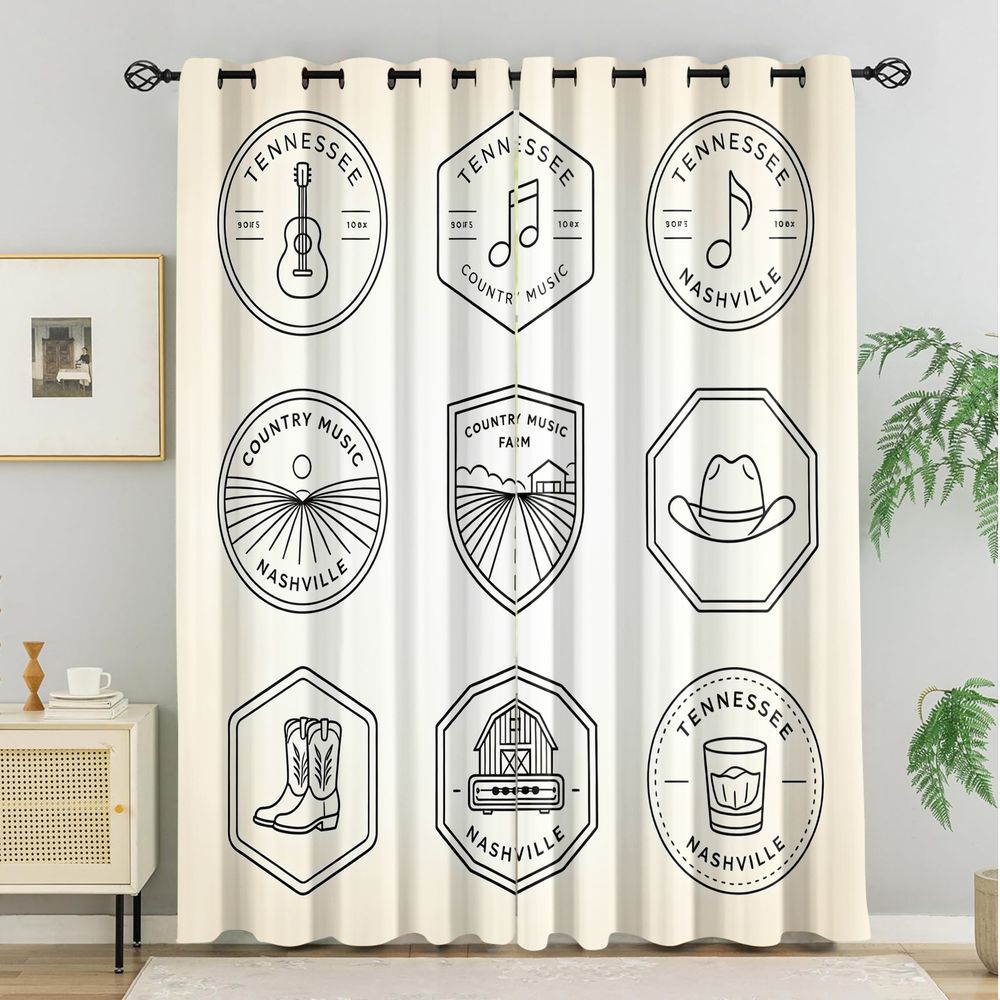 Tennessee Country Music Theme  - Home Decor Curtains recension och pris