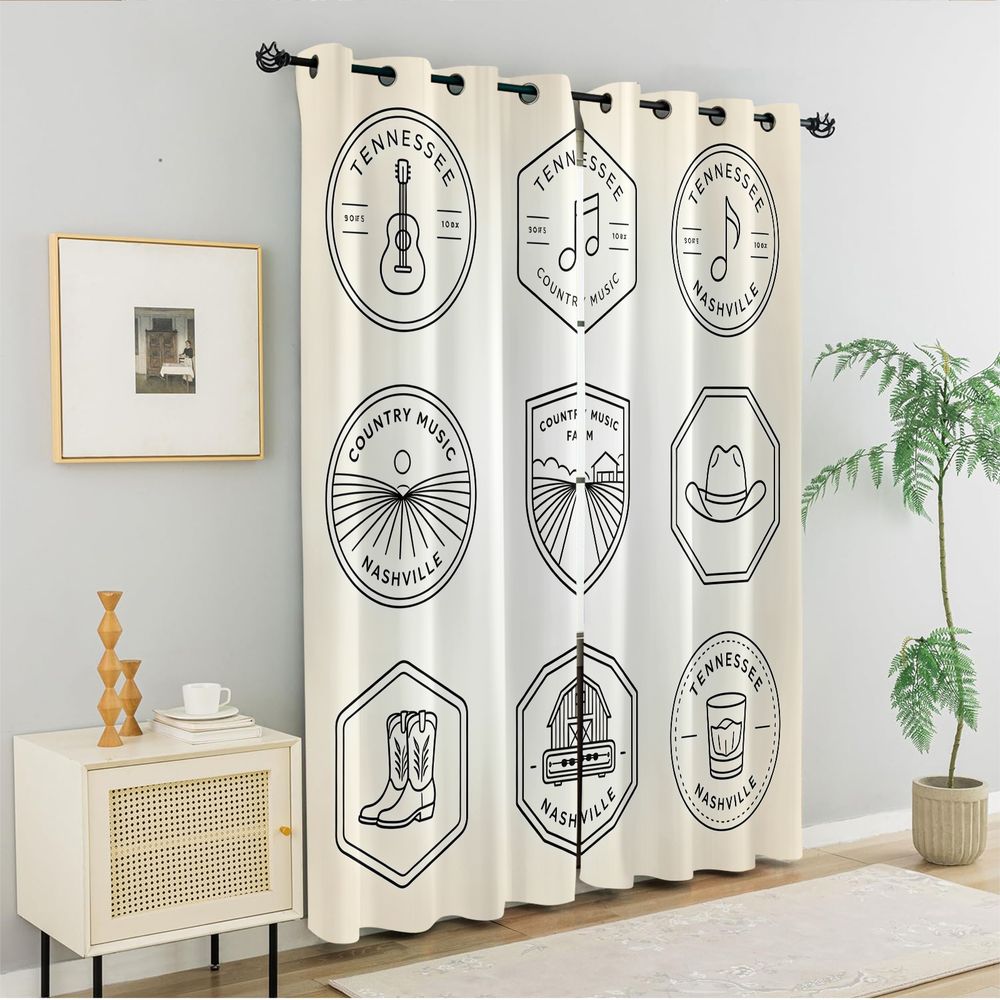 Tennessee Country Music Theme  - Home Decor Curtains recension och pris
