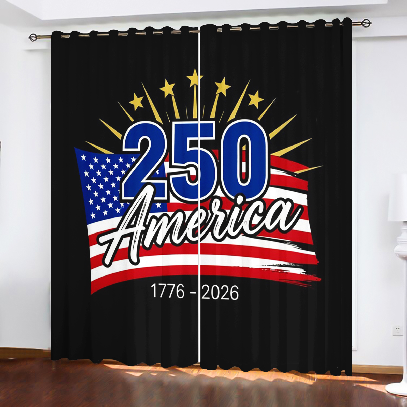 America 250th Anniversary Curt - Home Decor Curtains recension och pris