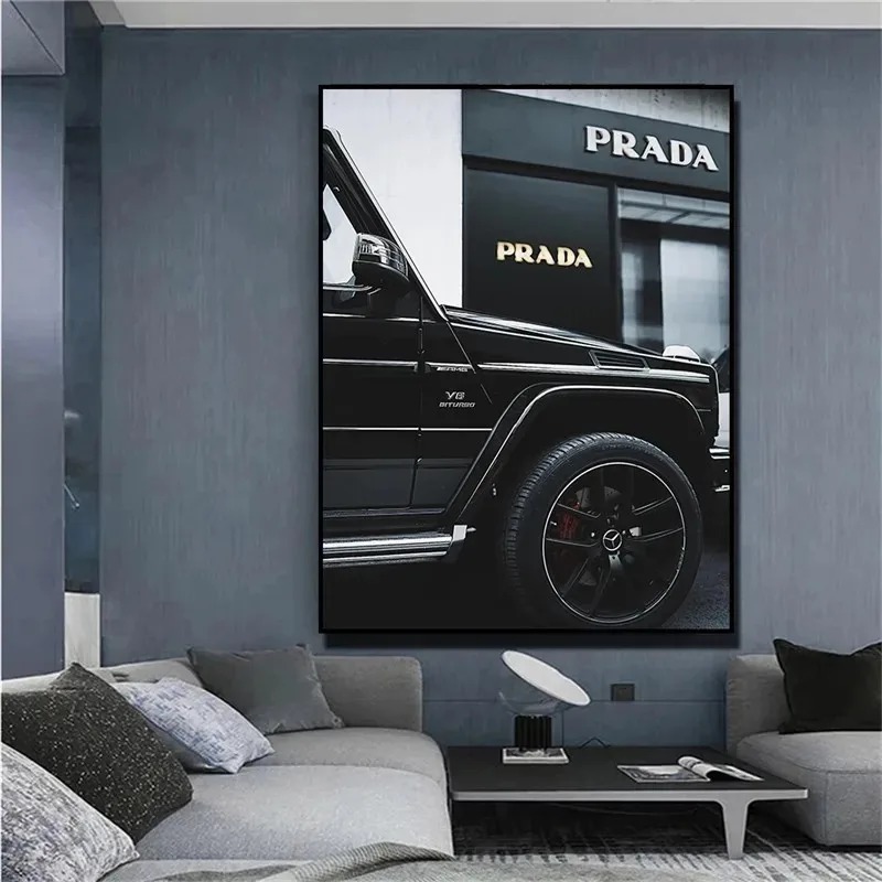 Modern Black Car Nordic Street - Home Decor Unique Items recension och pris