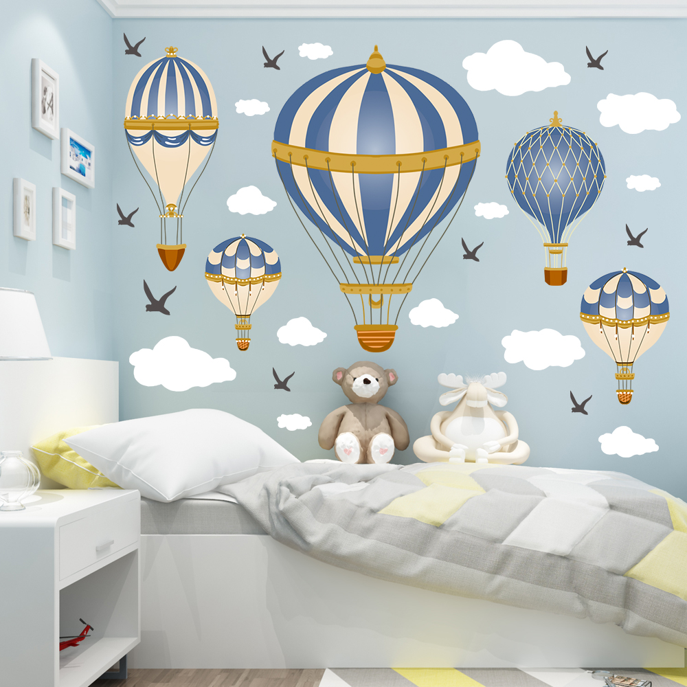 Cartoon Hot Air Balloon Clouds - Home Decor Y2K recension och pris