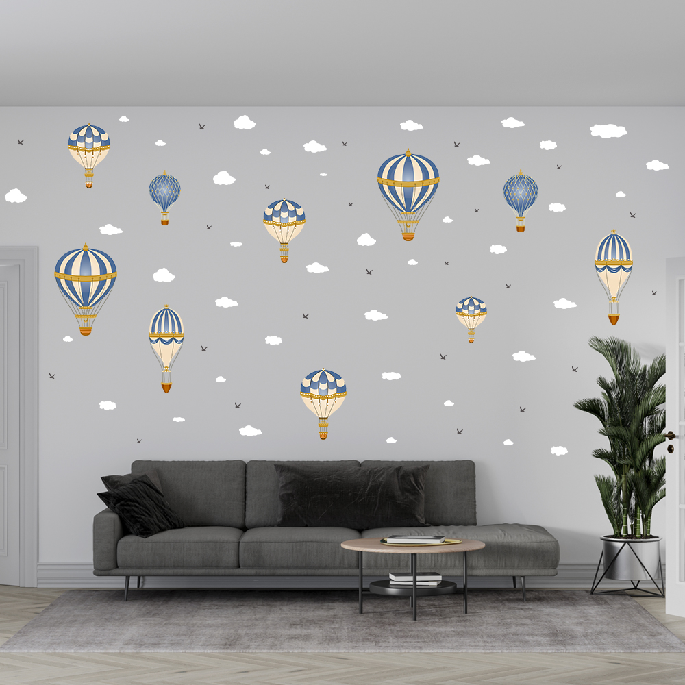 Cartoon Hot Air Balloon Clouds - Home Decor Y2K recension och pris