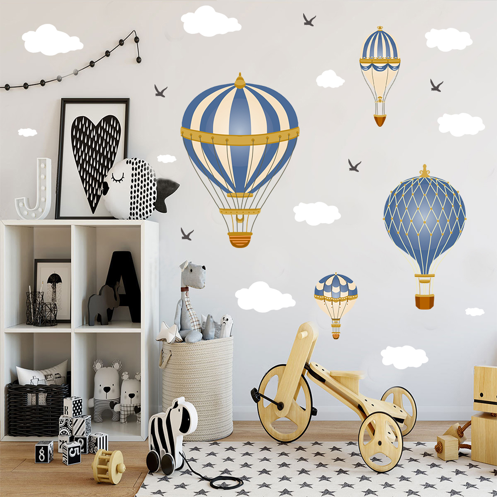 Cartoon Hot Air Balloon Clouds - Home Decor Y2K recension och pris