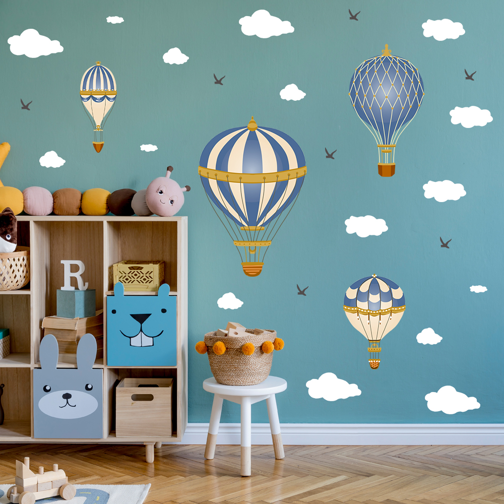 Cartoon Hot Air Balloon Clouds - Home Decor Y2K recension och pris