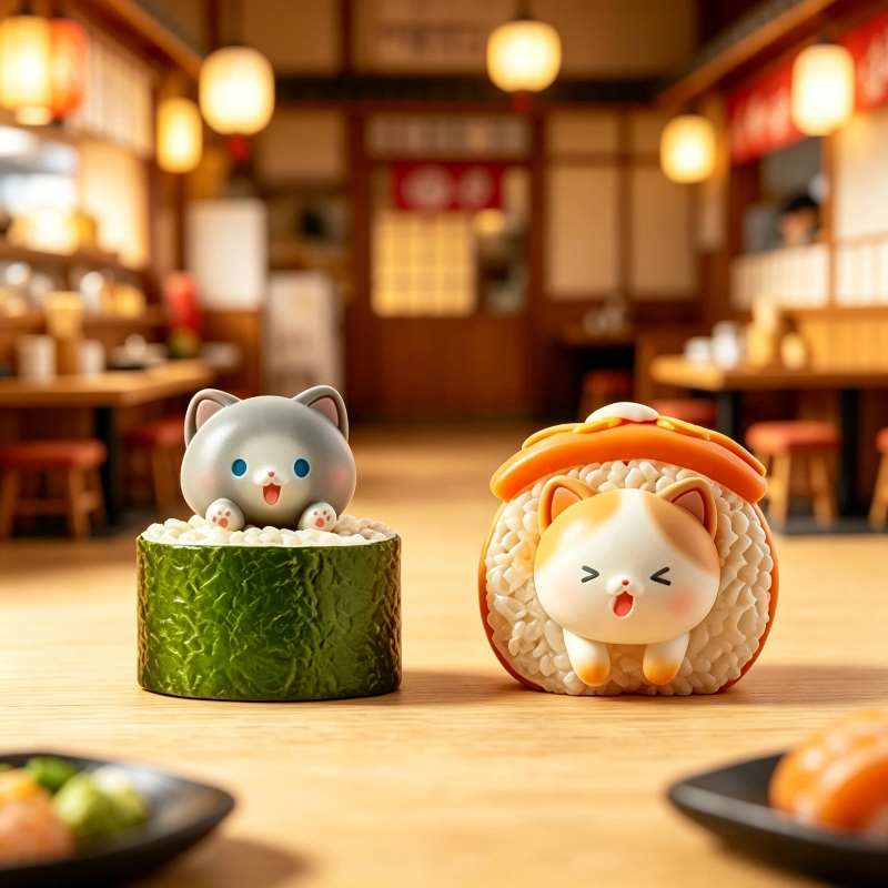 Kawaii Action Figure Sushi Cat - Home Decor Online recension och pris