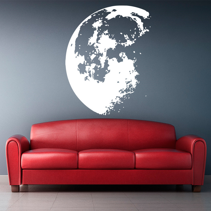 Outer Space Moon Wall Sticker  - Home Decor Y2K recension och pris