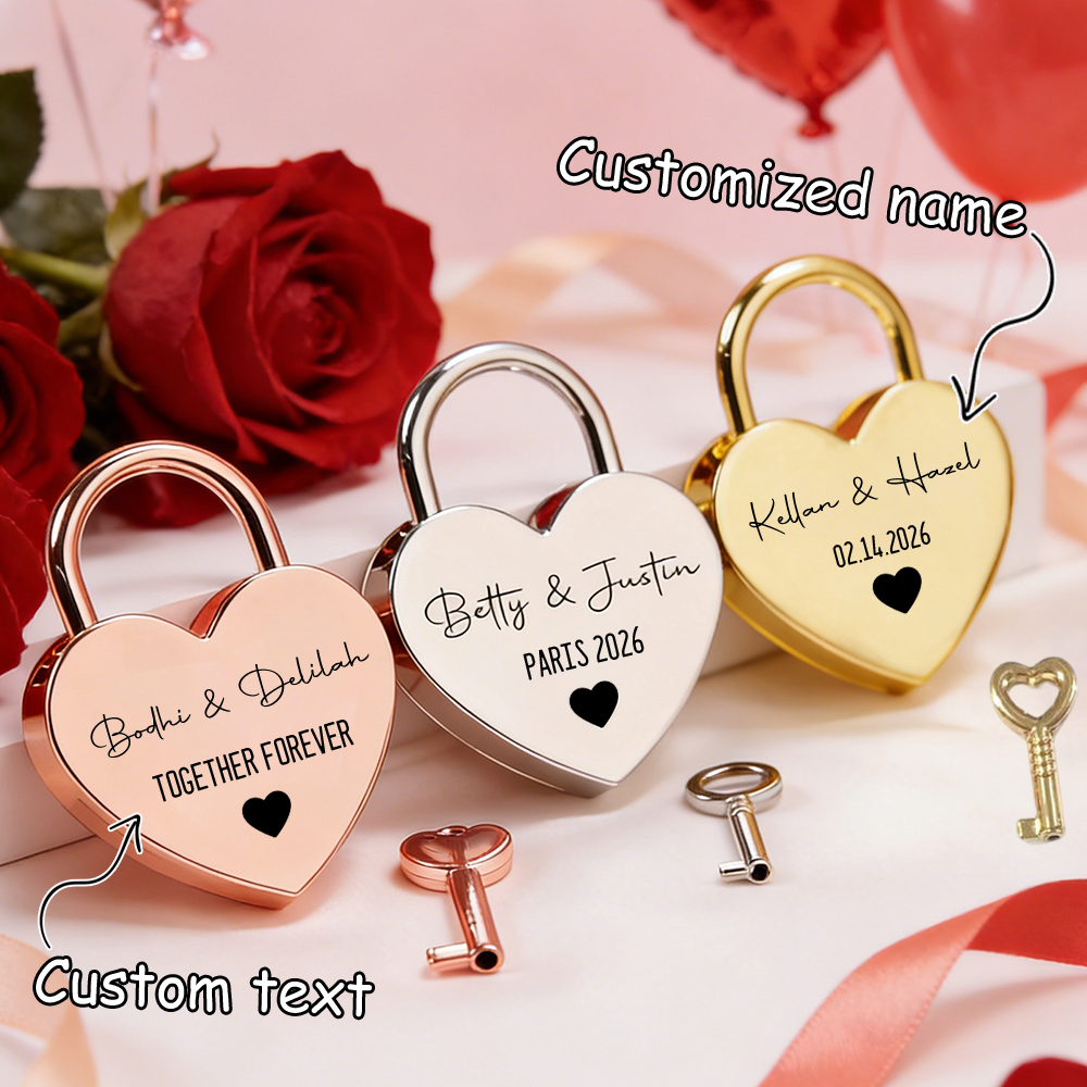 Custom Name Heart-Shaped Padlo - Home Decor For Wedding recension och pris