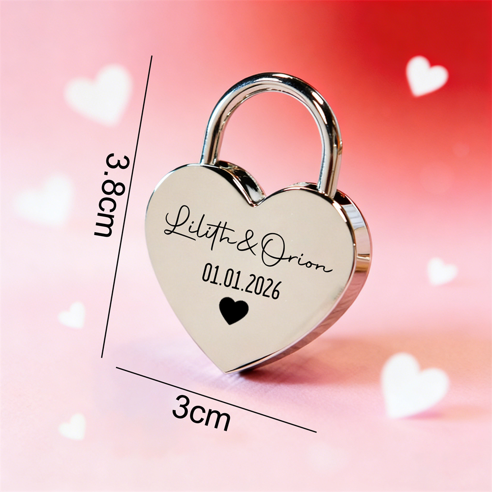 Custom Name Heart-Shaped Padlo - Home Decor For Wedding recension och pris