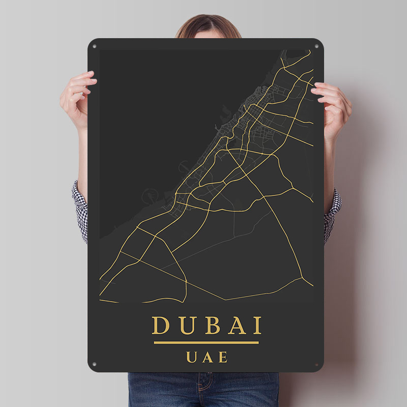 Dubai UAE Map Art Printed Post - Home Decor Uae recension och pris