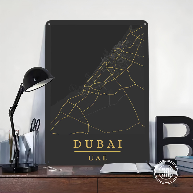 Dubai UAE Map Art Printed Post - Home Decor Uae recension och pris
