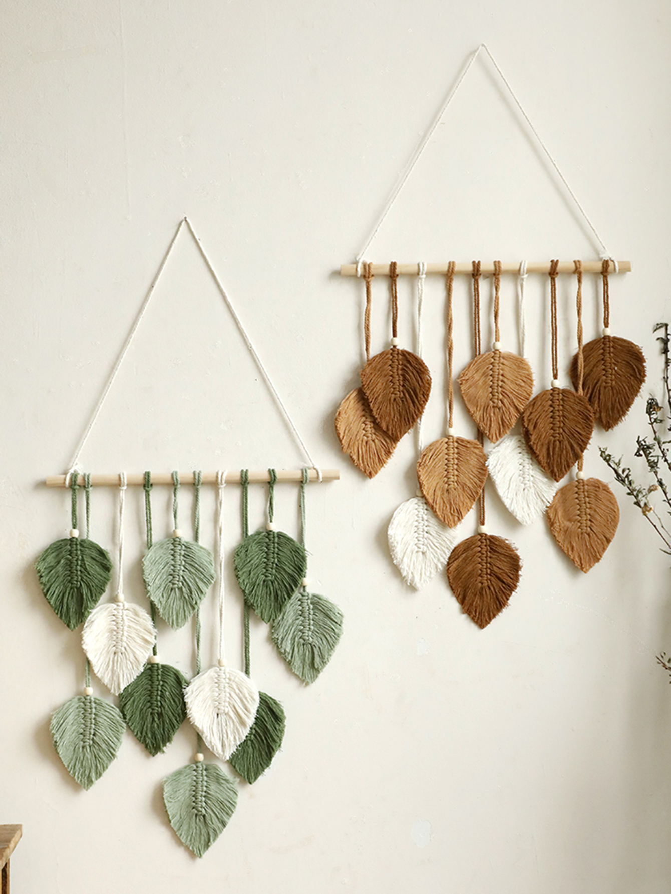 Leaf Macrame Tapestry Brown Gr - Home Decor Y2K recension och pris