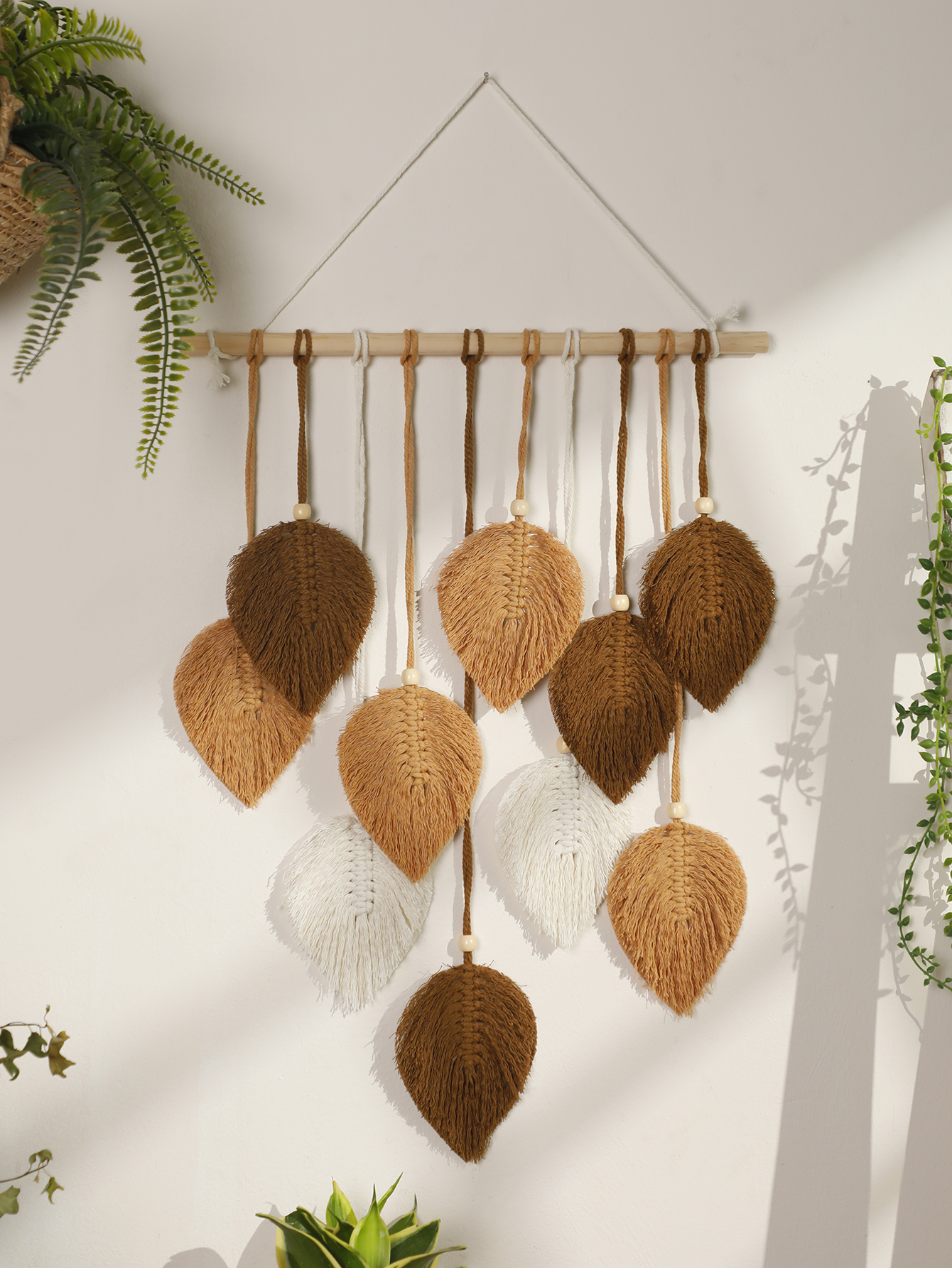 Leaf Macrame Tapestry Brown Gr - Home Decor Y2K recension och pris