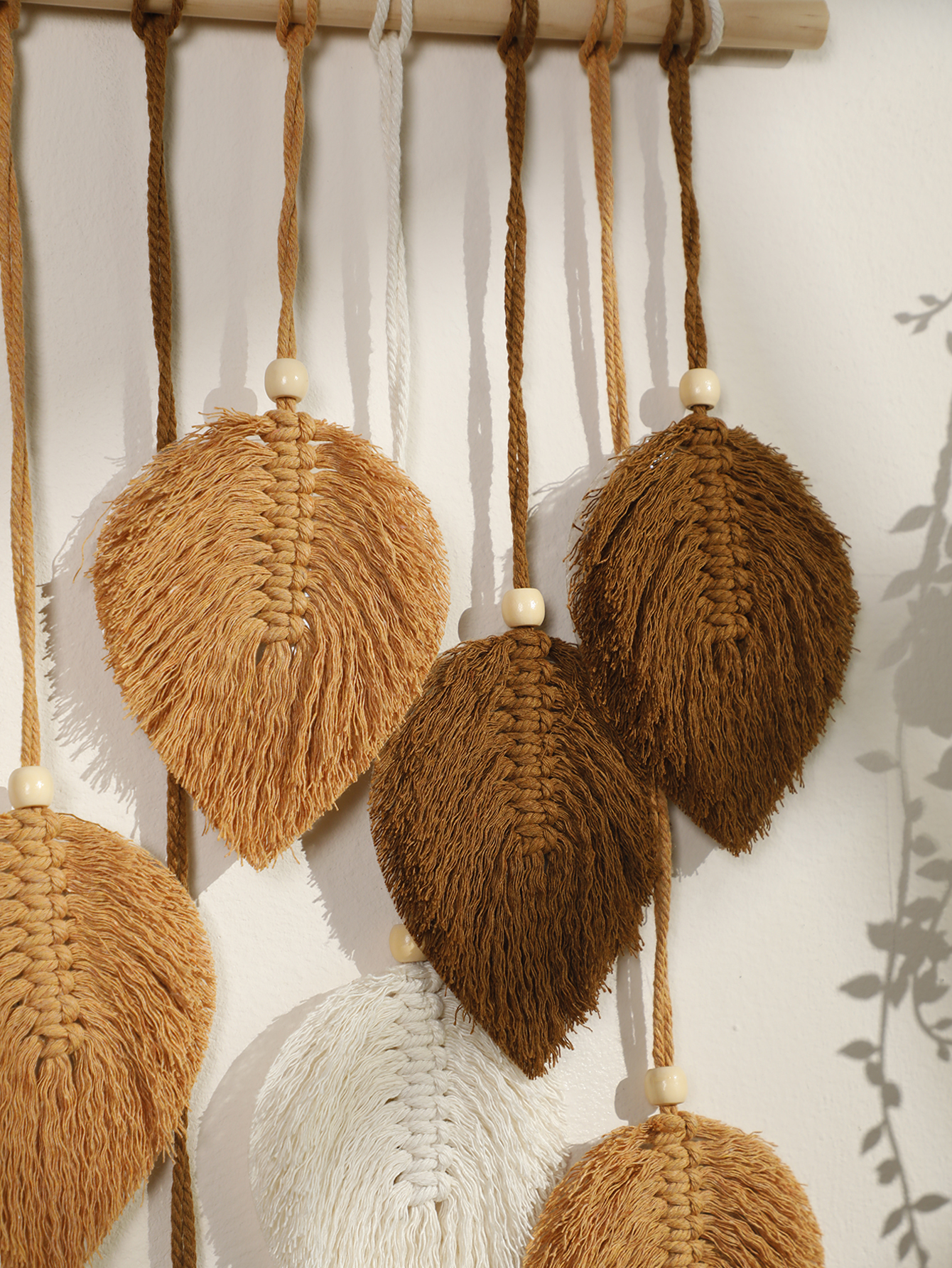 Leaf Macrame Tapestry Brown Gr - Home Decor Y2K recension och pris