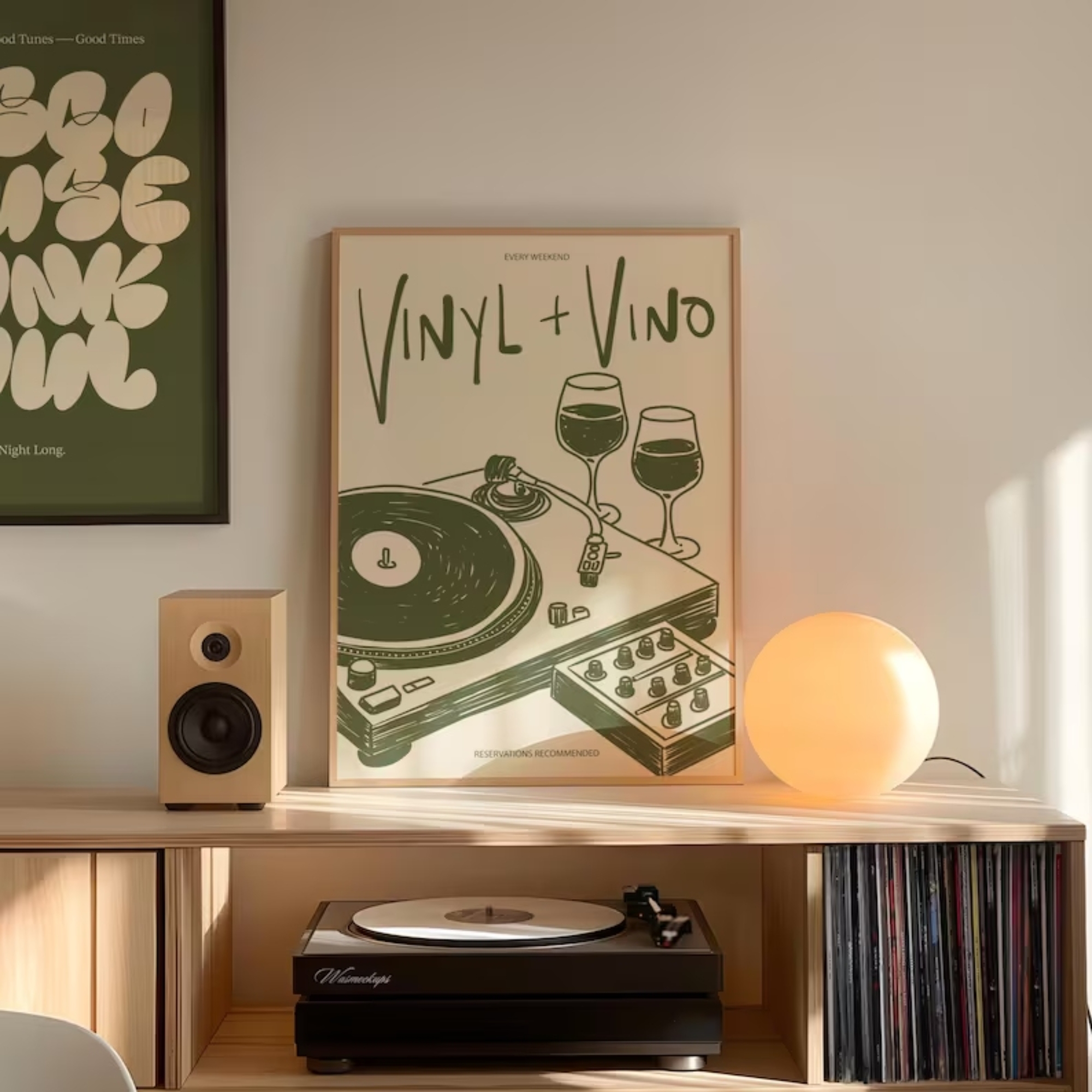 Vinyl & Vino Music Illustratio - Home Decor Online recension och pris