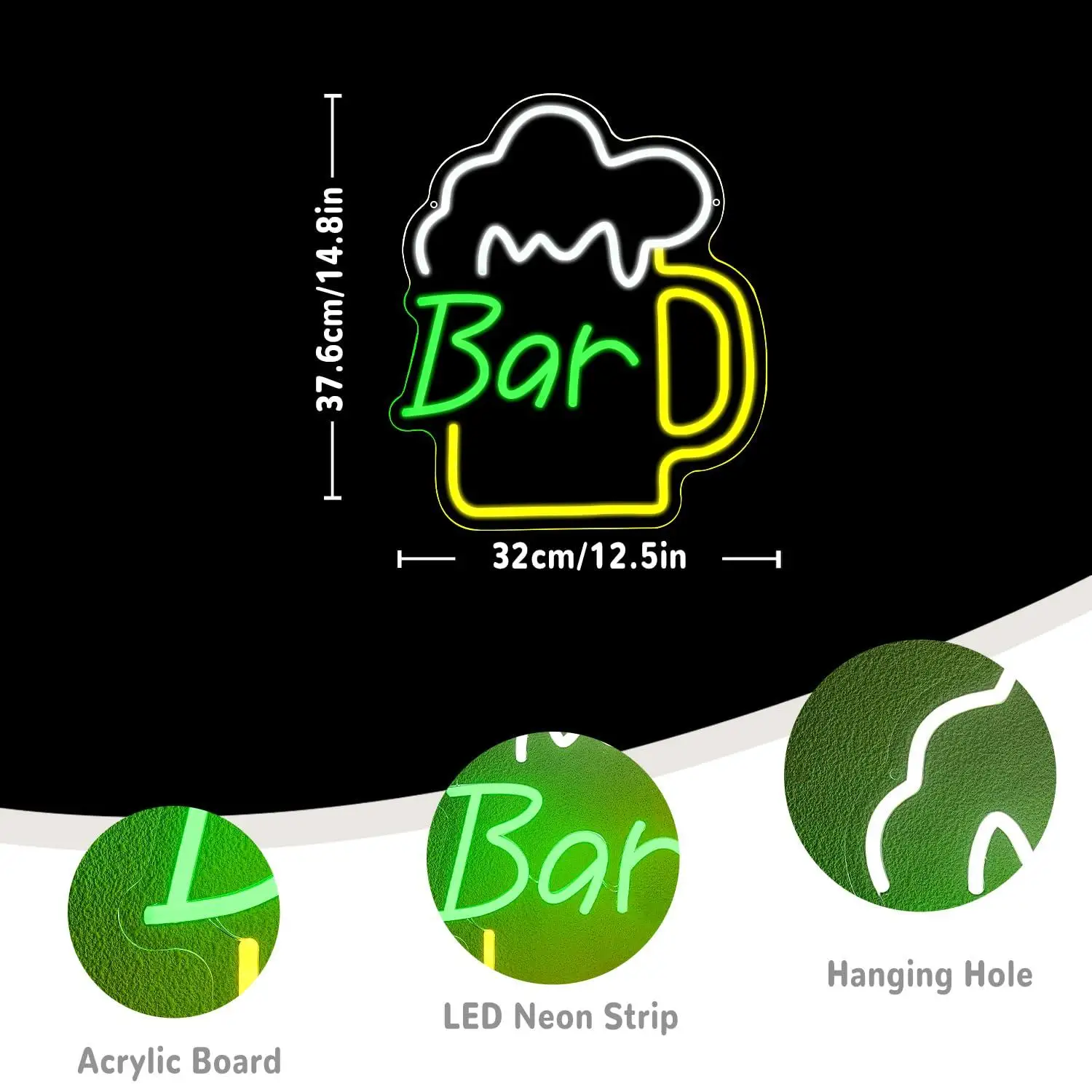 Beer Bar Neon Sign USB Dimmabl - Home Decor Kitchen recension och pris