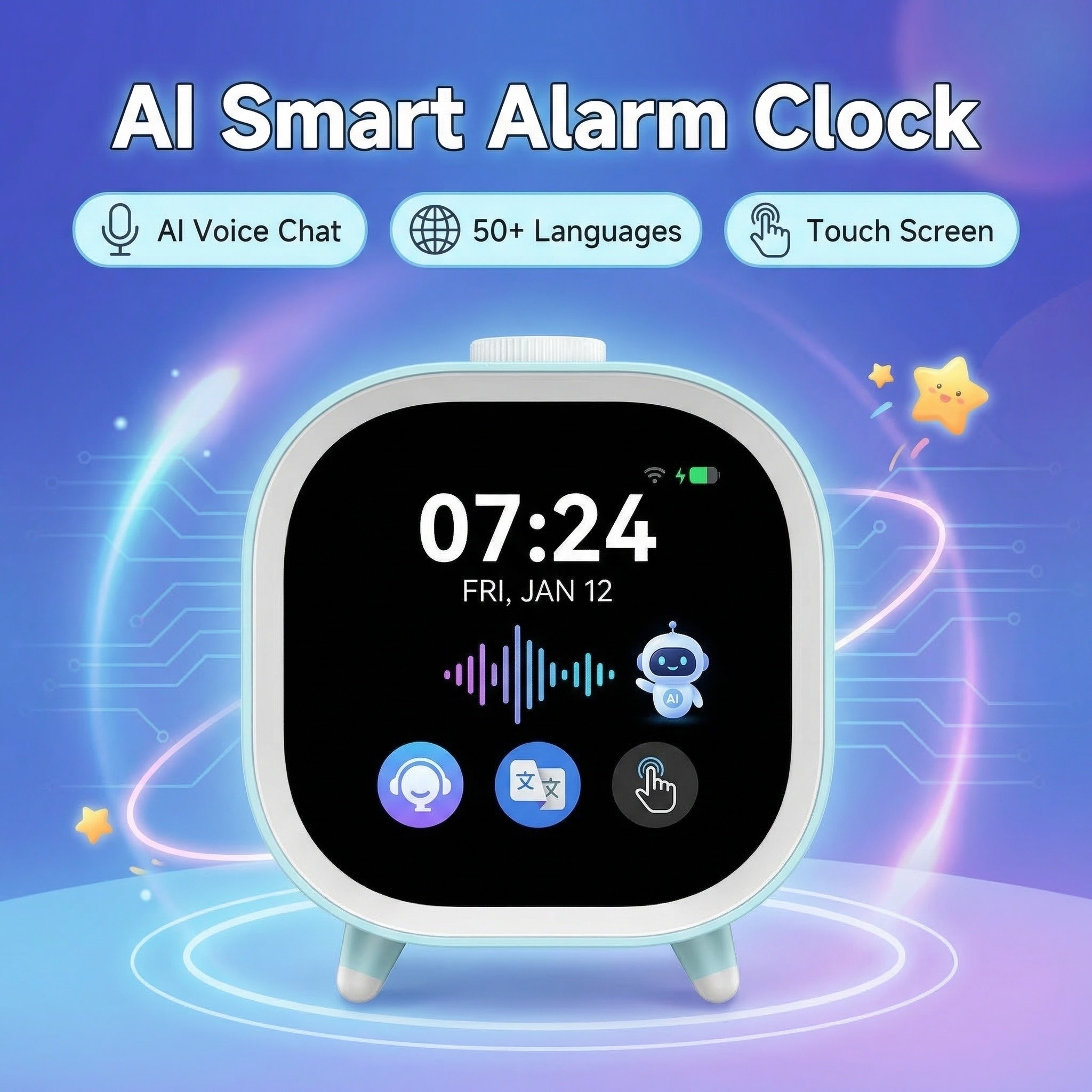 AI Voice Smart Alarm Clock WiF - Home Decor Ai Free recension och pris