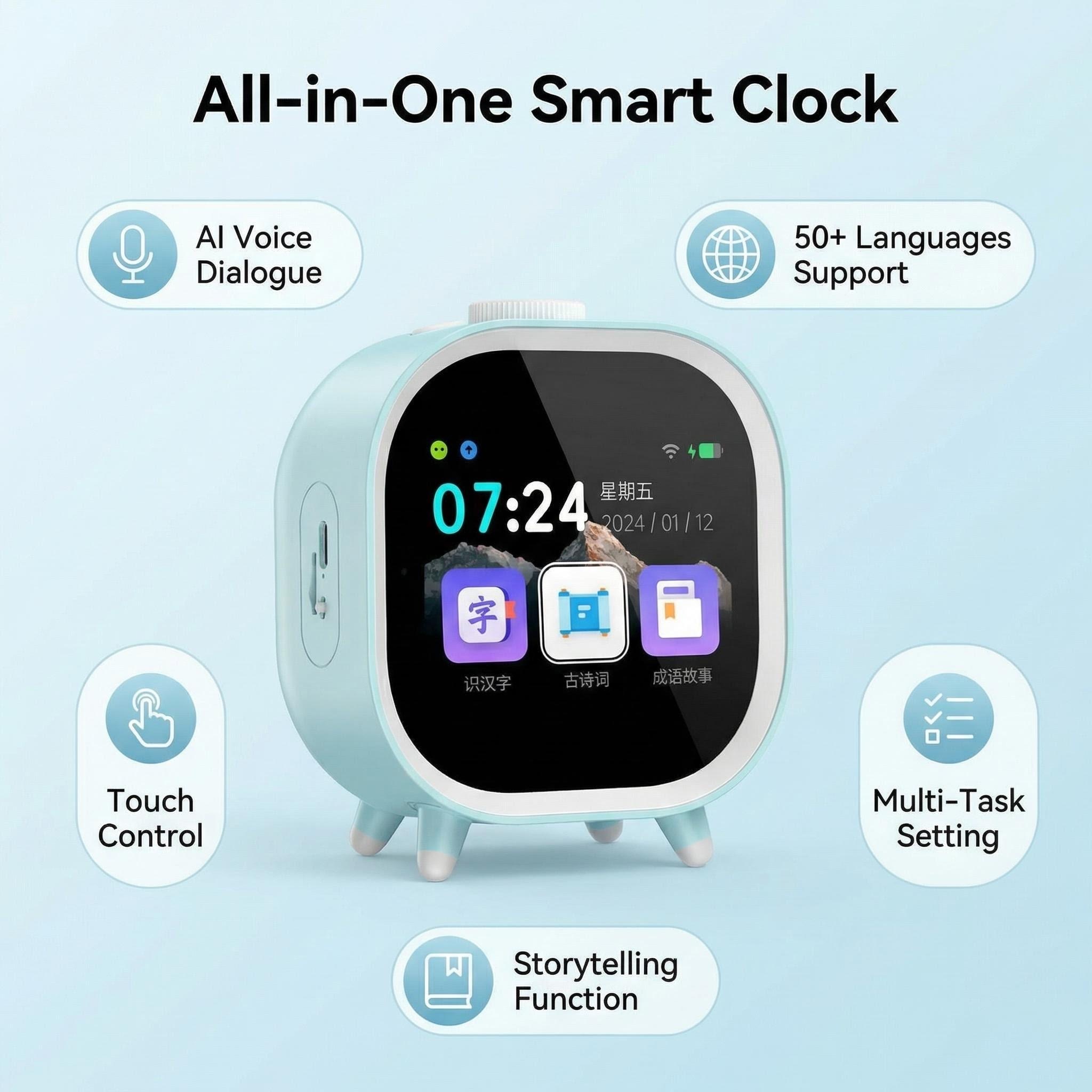 AI Voice Smart Alarm Clock WiF - Home Decor Ai Free recension och pris