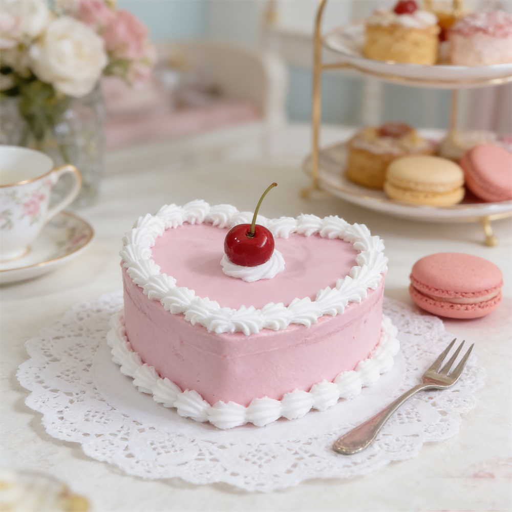 Realistic Pink Heart Cake Jewe - Home Decor Y2K recension och pris